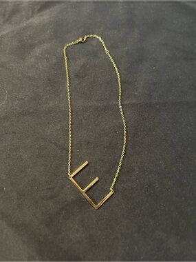 Gold E-Initial Pendant Necklace - Women Jewelry lightweight